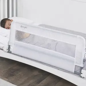 Safety Swing Down Crib Rail for Toddlers, 33" Baby Bed Rail Guard with Reinforced Anchor Safety System, Convertible Crib Bed Rail, White