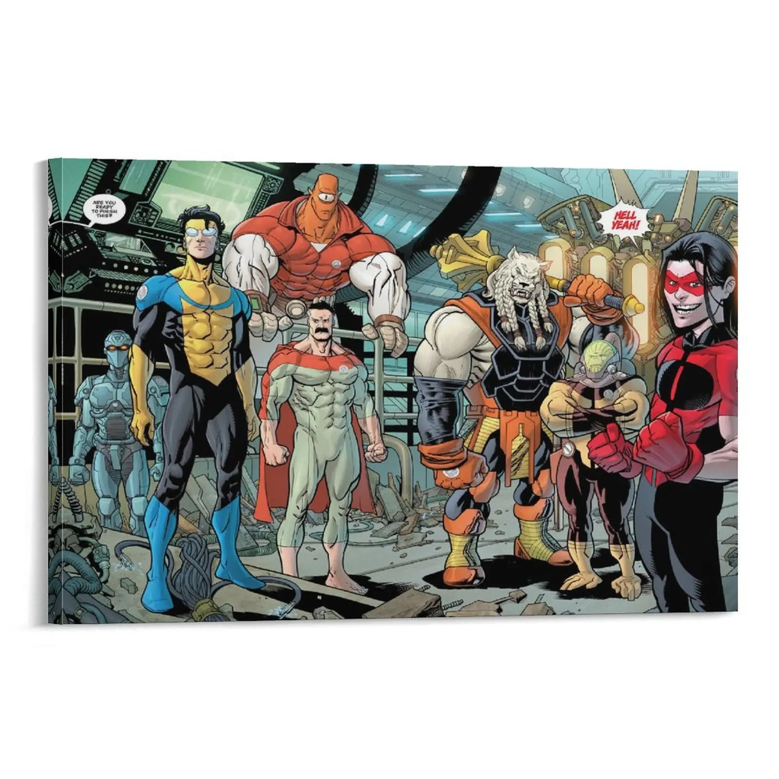 Invincible War Themed Canvas Poster Invincible vs Omni Man Art Wall Decor Comic Style Gift for Teens Living Room Bedroom