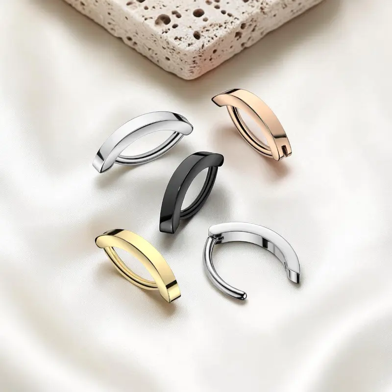14g Titanium Belly Piercing Clicker Ring - Plain, Minimalist Design