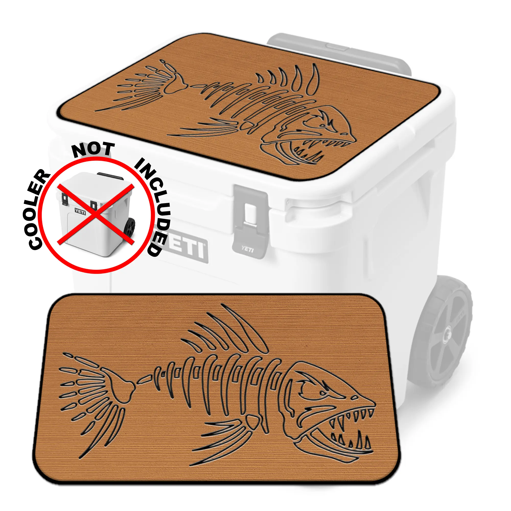 USATuff SeaDek Cooler Pad — BONEFISH in Mocha/Black | FITS YETI Roadie 60 QT WHEELED Cooler (COOLER NOT INCLUDED—PAD ONLY)