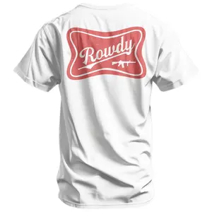 Rowdy Beer Logo Men's T-Shirt Cotton Tees dark humor graphic tees Casual Menswear