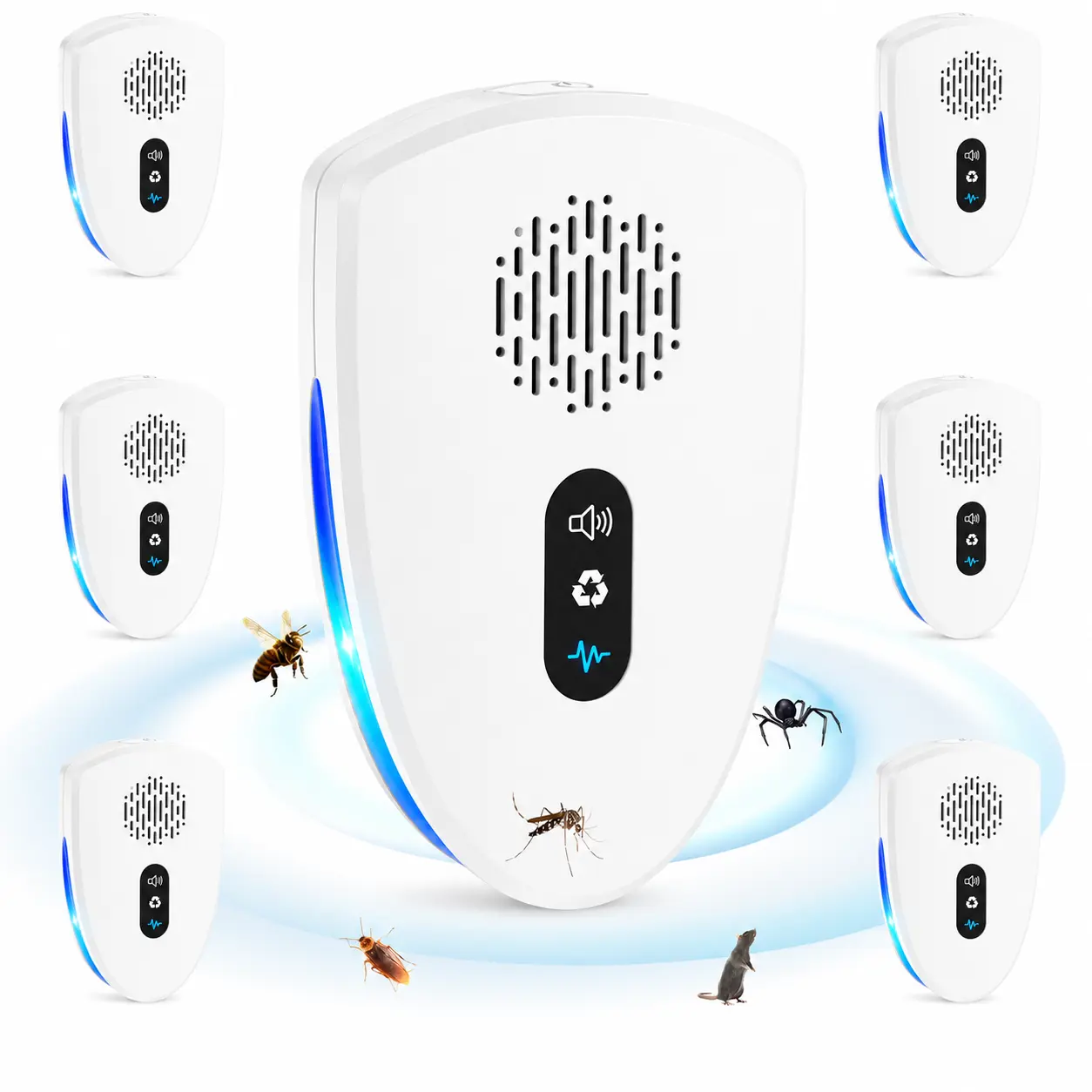 Indoor Ultrasonic Pest Repeller Plug-in – Smart Variable Frequency Pest Control Device, Chemical-Free Insect & Rodent Repellent for Home (2/4 Pack)