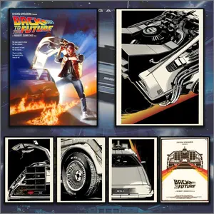 Classic Movie Cool B-Back To The F-FutureS Fashion Poster Sticky Waterproof Wall Art High Quality Print Aesthetic Home Living Bedroom Decor Trendy Room Decoration Easy-To-Apply Gift Durable