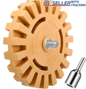 4-Inch Decal Remover Eraser Wheel for Drill – Rubber Pinstripe Sticker Adhesive Remover with Arbor Adapter, No Scratch for Car, Boat & RV 🇺🇸 Fast Ship