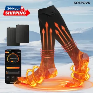KOEPOVK Heated Socks Set for Men & Women 10000mAh Battery App-Controlled 4-Level Heat Settings Washable Winter Thermal Socks Up to 8 Hours for Skiing Hiking & Outdoor Work