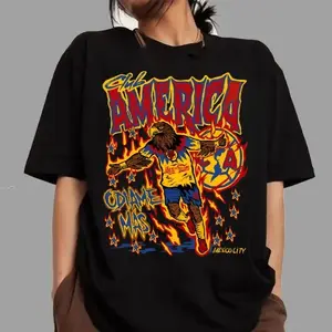 Club America Odiame Mas Tshirt, Classic Soccer Graphic Tee Anime for Men and Women Streetwear, Full Sizes Womenswear Top Cotton Fabric