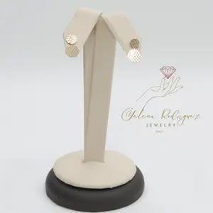 10k earrings WITH CIRCLE DESIGN WITH SCREW BACK
