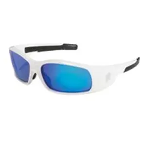 212 MAIN Wrap Around Sunglasses Set - Polished White PC Plastic Frame, BL Diamond Mirror Tinted Lens with Orbital Seal, TPR Temple, Tinted Lens Sunglasses