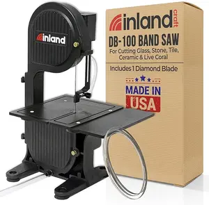 Inland Craft DB-100 Band Saw Machine for Cutting Stained Glass, Stone, Plastic, Wood, Metal, Coral - Band Saws for Woodworking, Metal Cutting Bandsaw - Includes Diamond Blade