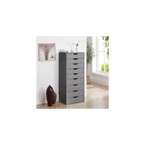 Office File Storage Cabinet - 9 Spacious Drawers with Gray Finish Simple Style for Clutter-Free Workspace Organization