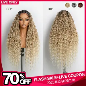 【LIVE】Frodio Veralux™ Fiber Full Lace Boho Curl & Water Wave Synthetic Box Braid Wig TikTokShopBlackFriday