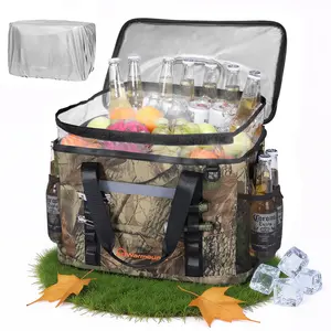 WARMOUNTS Insulated Cooler Bag 75/48 Cans, Soft Sided Portable Lunch Bag Coolers w/Zippered Top, Leak Proof PVC Interlayer, 5-Layer Insulation Large Ice Chest Bag for Travel, Camping, Beach, Picnic