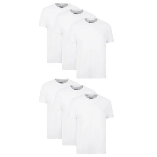 Hanes Men's Value Pack White Crew T-Shirt Undershirts, 6 Pack