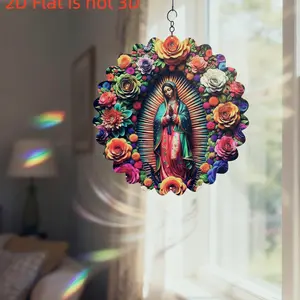 Virgin Mary Design Wind Chime, Blooming Spring Flowers Decor, Outdoor Wind Chimes, Indoor/outdoor Yard Art & Garden Decoration, Perfect Gift for Holidays