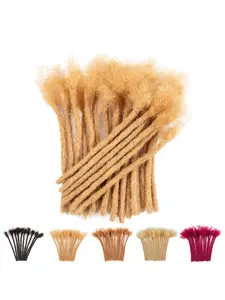 Dreadlock Extension Permanent Human Hair Handmade Crochet Locs 10 Strands/Bundle for Daily Hip-Hop Styles For MenWomen