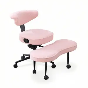 Ergonomic Cross-Legged Office Chair – Adjustable Height, Lumbar Support, 360° Swivel, Wide Criss Cross Meditation & Yoga Kneeling Seat, Wheels