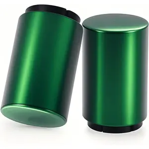 Beer Bottle Opener with Cap, Stainless One-Handed Lid Opening Push&Pop Bottle Opener for Home Bars Camping Hiking(2PCS)