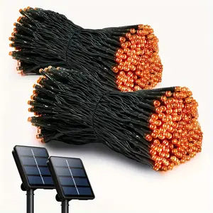 Super-Long 2-Pack 80FT Solar LED String Fairy Lights Outdoor 200 LED Extra-Bright Solar LED Christmas Holiday Lights Green Wire 8 Modes Solar Lights For Outside Garden Party Yard Halloween Decorations