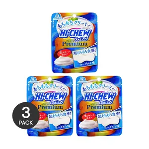 HI-CHEW Japanese Soft Candy - Creamy Yogurt Flavor, 3 Packs, 32g Each - Chewy & Delicious Treat