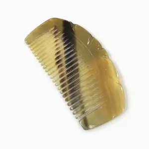 BUY 1 GET 1 FREE: Premium 100% Natural Horn Leaf-Shaped Styling Comb & Scalp Massage Tool – Handcrafted Wellness