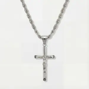 IMPERIUM JEWELRY Unisex 4mm Rope Chain Flexible Silver Costume Chains, Daily Wear Necklace, Statement Religious Piece, Religious Gift Accessory