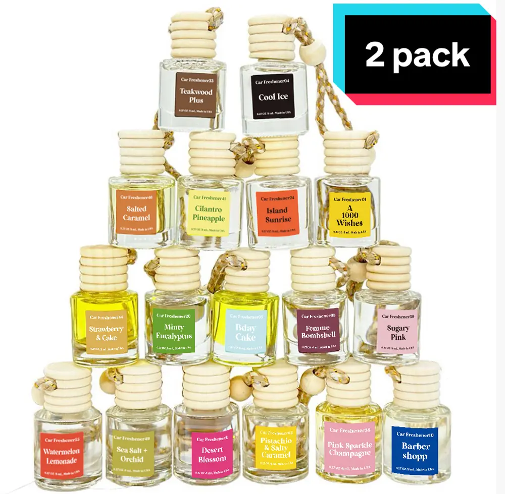 Hoogalife 2 Pack Pick 80+Scents Car Air Freshener Hanging Car Diffuser Made in USA Last for 120 Days Woody Aromatic