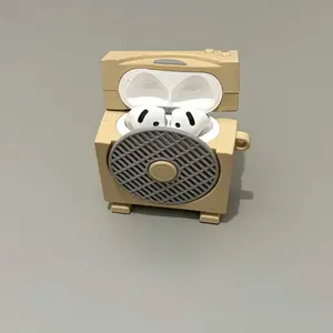 1 piece of retro electric fan earphone case, cute wireless Bluetooth earphone case, anti drop, durable and stylish accessory, suitable for AirPods 1/2/3/4/pro/pro2/pro3 (different models may have different shapes)