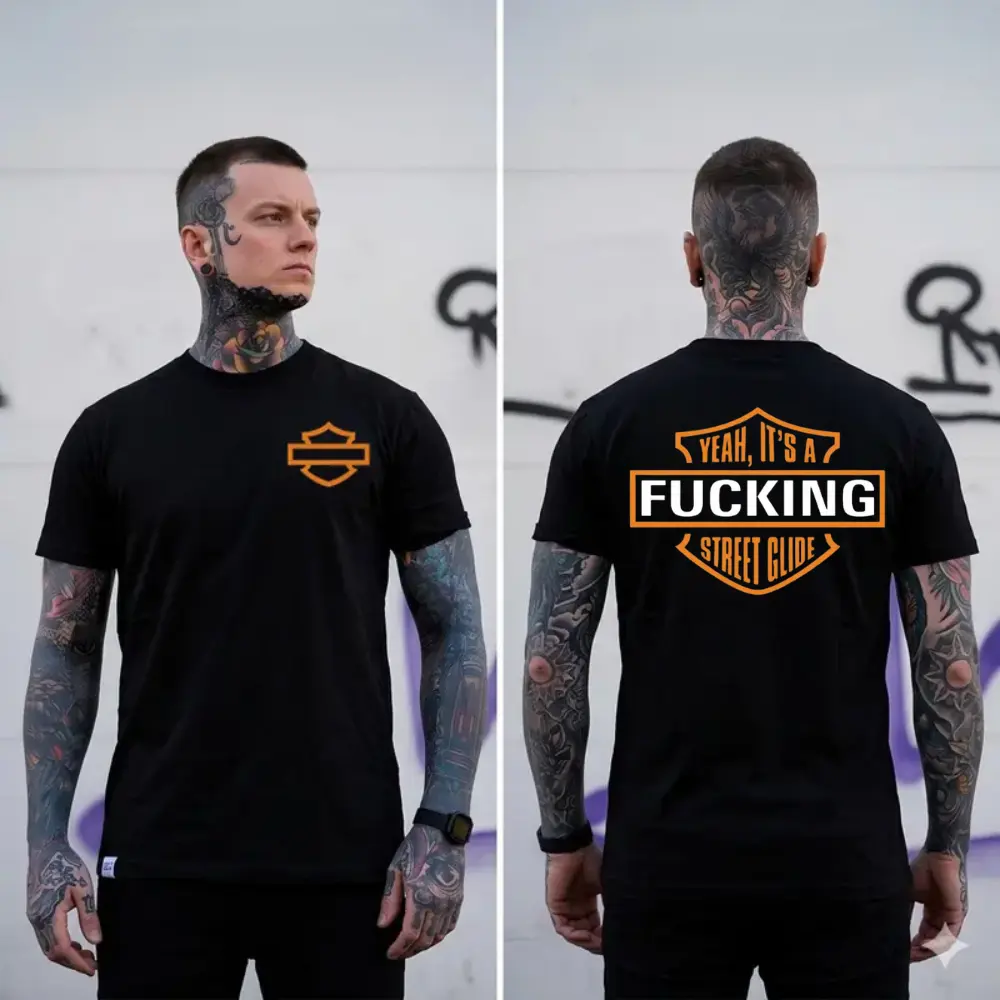 Yeah It’s A   Biker T-Shirt, Funny Motorcycle Rider Tee, Rebel Streetwear Graphic T-Shirt, Harley Style Riding Apparel, Menswear