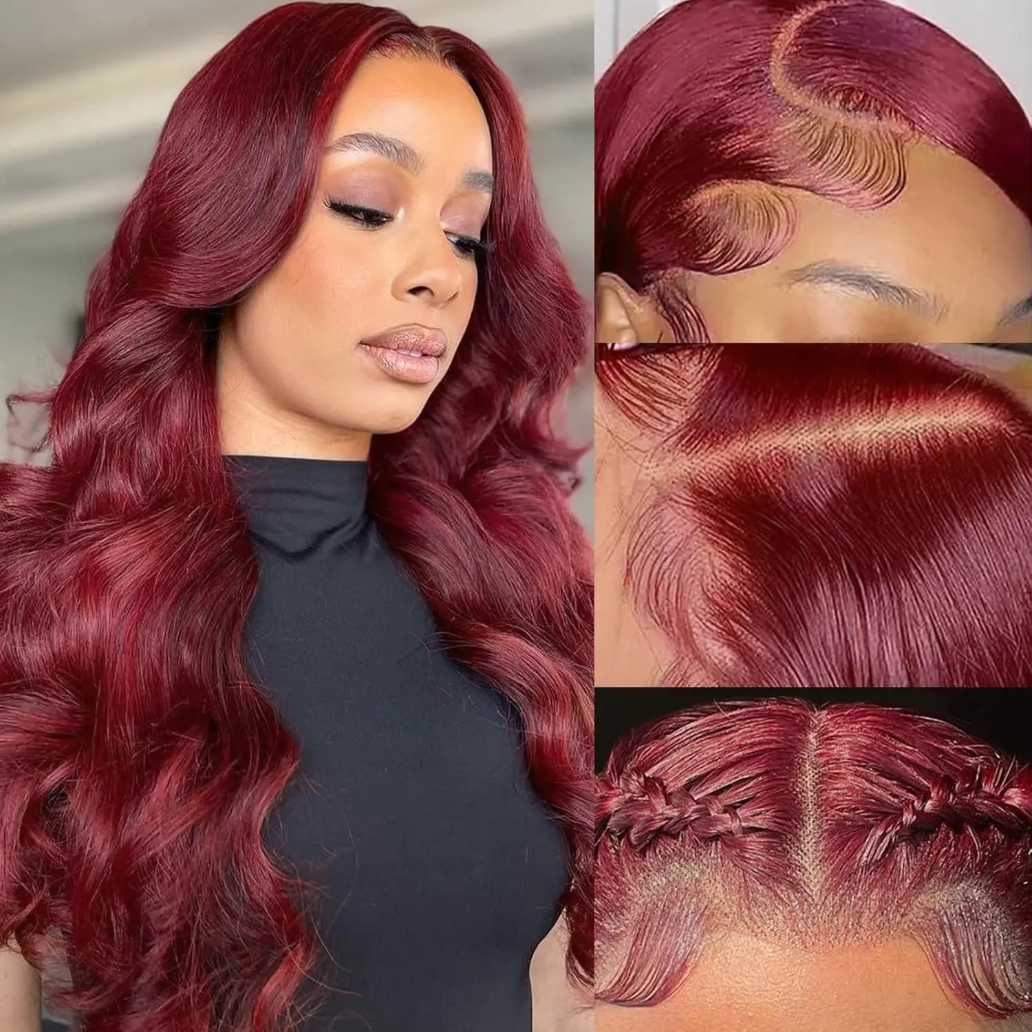 Lumi Hair color bodywave 613  Black 427highlight 99J burgundy Chocolate Brown 350 Sun Orange bodywave Wig 30 Inches 13x6 Lace Front Synthetic Wig Fashion women's wig cute and sexy wig ,Do Not Bleach, Dye, or Use High Heat，summerwig，budgetfriendlywigs