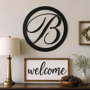Metal letter B with circle