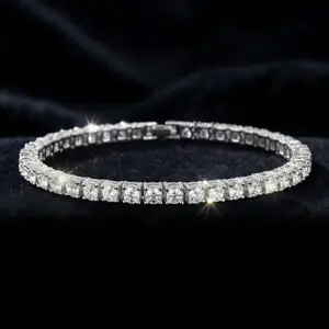 3mm/4mm Round Tennis Bracelet - Gold & Silver-Plated Alloy with Sparkling Simulated Crystals for Everyday Wear & Special Occasions Versatile Styles bracelet for men bracelet stack bracelets for women