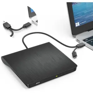 External DVD Drive,USB 3.0 and Type-C CD DVD Disc Reader Writer Burner Player,Slim and Portable CD DVD +/-RW Optical Drive For PC,Laptop,Desktop,MacBook,Mac For Windows 7/8.1/10/11,Linux OS,Apple