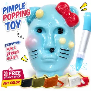 Funny Kitty Pimple Popping Water Spray Game – Gross Prank Toy for Kids & Adults, Party Gag Gift for Halloween & Christmas