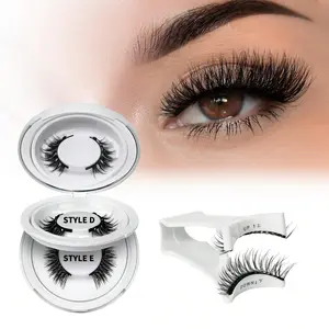 2 pairs of magnetic false eyelashes set. Easy to apply without glue. Length ranges from 8 to 13 mm. Naturally enlarges eyes. Comes with a magnetic eyelash curler for portability. Beginner-friendly.