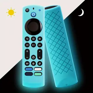 Luminous Silicone Remote Control Cover, Compatible with Firestick 4K Max/toshiba/insignia/pioneer/omni Series, Includes Lanyard