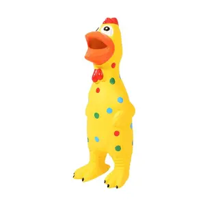 Spotted Latex Chicken Toy for Medium and Large Dogs, Stress-Relief Interactive Squealing Chicken Dog Toy