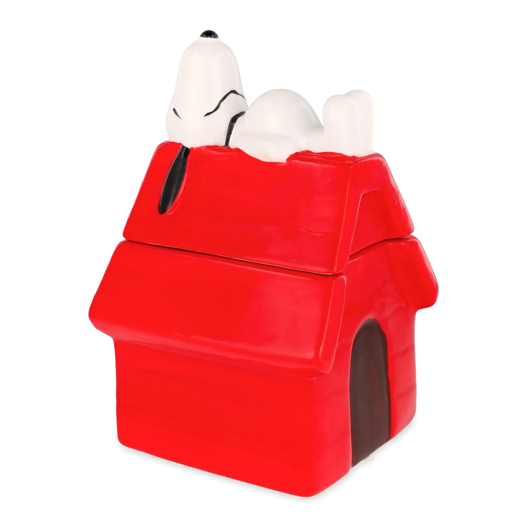 Peanuts Snoopy Doghouse 7-Inch 3D Sculpted Hand-Painted Ceramic Kitchen Canister - Whimsical Nod Food Jar for Peanuts Fans, Preserving & Display Container