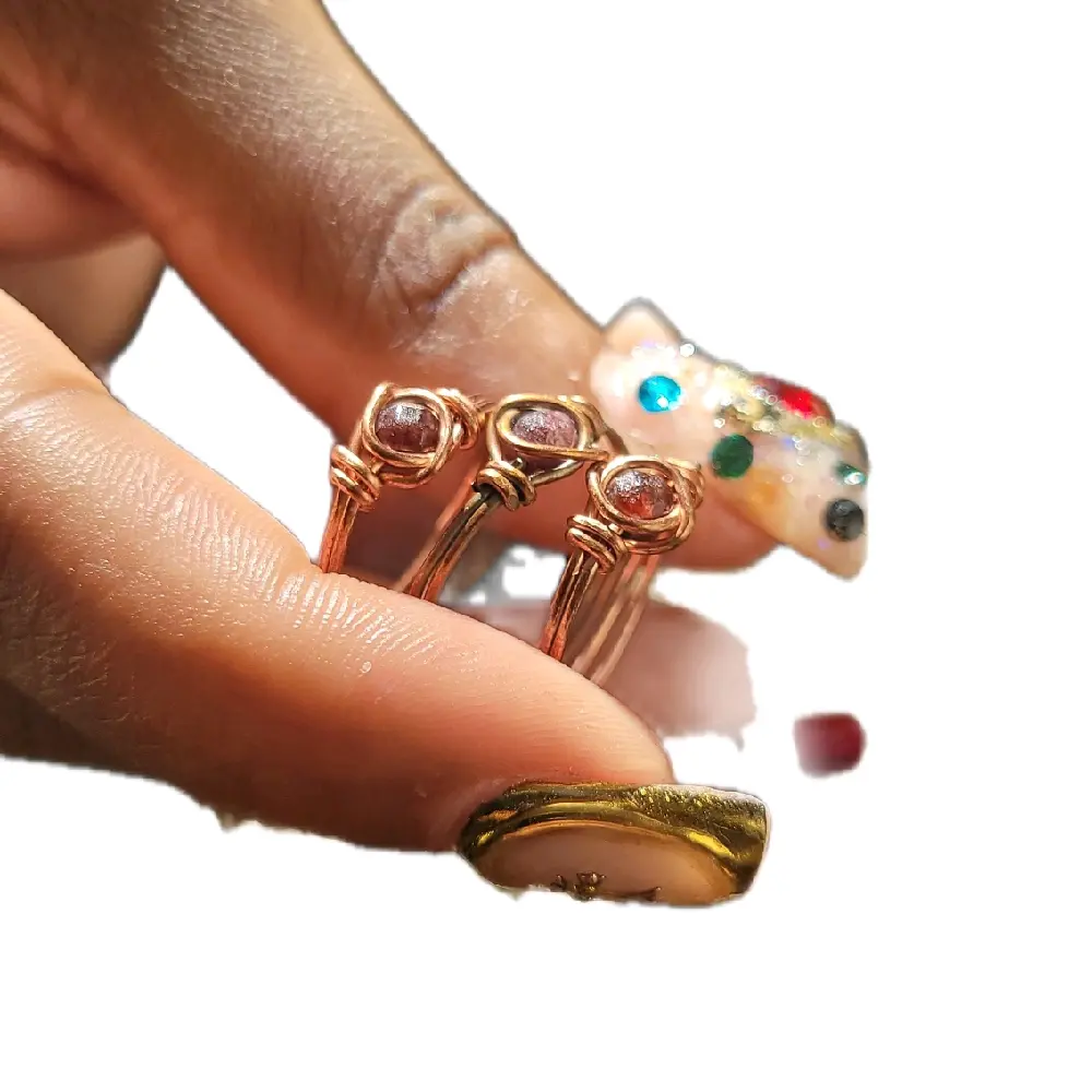 Mini Copper Crystal Ringz - Elegant Compact Jewelry for Everyday & Special Occasions, Unique Design for Versatile Styling, Ideal for Enhancing Your Collection