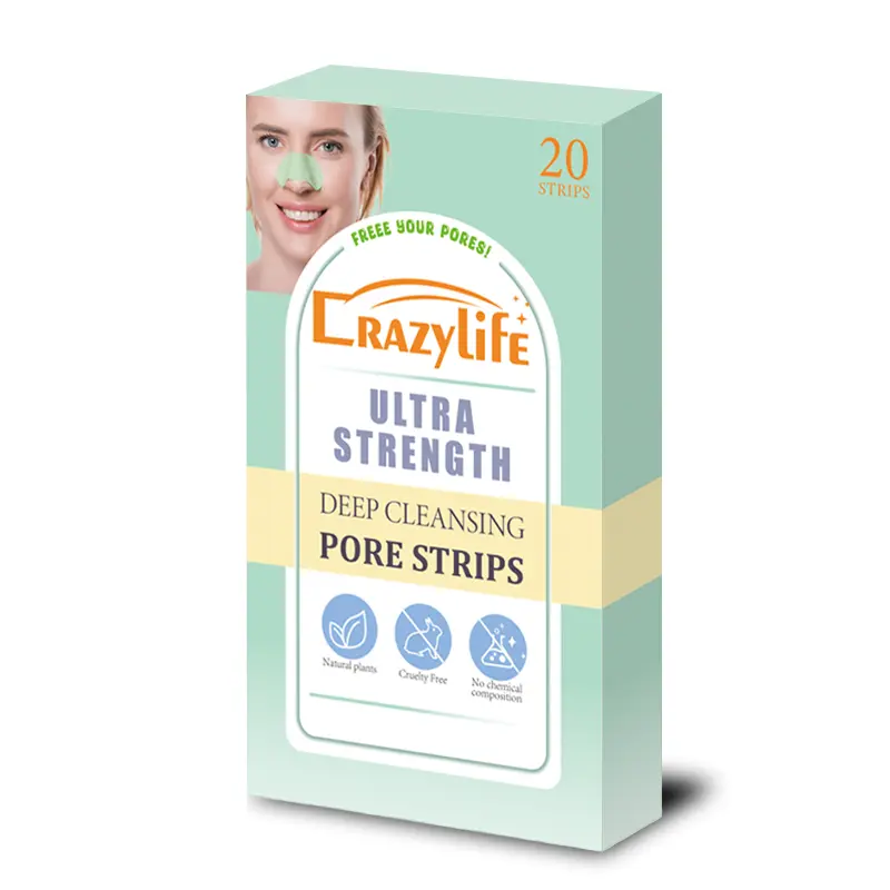 Crazylife Blackhead Nose Strips - No Box, Deep Cleanse Peelable Strip, Pore Refining, Suitable for Anyone with Pore Issues & All Skin Types, 20 Strips