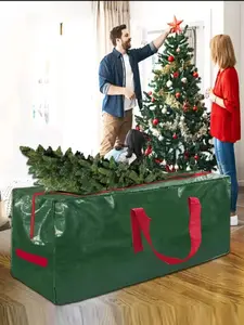 Waterproof Tree Storage Bag, Large Capacity Artificial Tree Organizer, Durable Handle and Label Slot, Valentine's Day Gift, Travel Storage