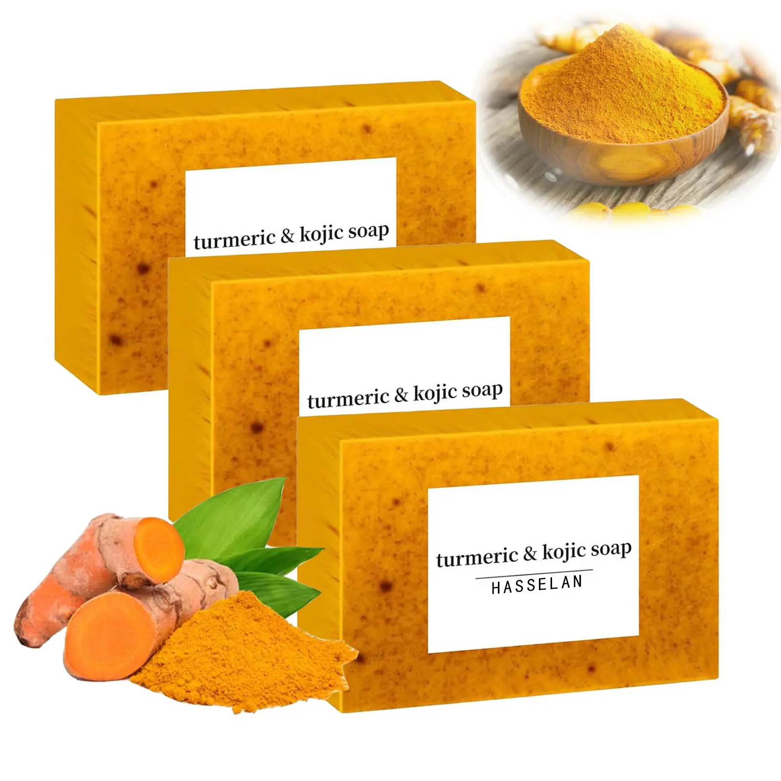 3PCS Lemon Turmeric KojicAcid SoapLemon Kojic Acid Soap BarTurmeric Soap BarKojic Acid SoapDark Spot Remover for Face Facial Skincare Radiant Comfort