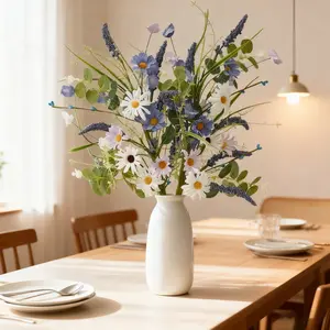 Artificial Daisy Flower Bouquet, Spring Floral Arrangement, Home Decor, Versatile Decor, Wedding Party Decoration, Indoor Desktop Vase Filler