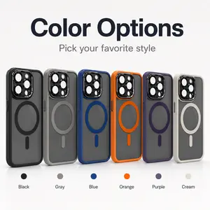 Transparent Metal Camera Bumper Case for iPhone 16 Pro Max 15 16 Plus 17Air 17 11 13 14 15 Pro Max with Magsafe Magnetic Clear Phone Cover Shockproof Protection Screen Protector Casing Smartphone