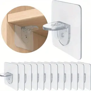 4/10PCS Shelf Support Pegs Adhesive Wall Mountable Shelves Clips Strong Partition Pin for Kitchen Cabinet Book Shelves Closet Bracket Clapboard Wall Mounted Organizer