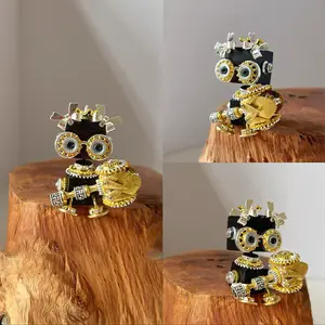Cyberpunk-Style Original Wooden Handmade Doll/Ornament — Small Robot Gift