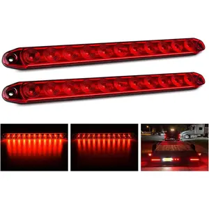 Nilight 2PCS 16Inch 11 LED Red Trailer Light Bar for Park Stop Turn signals Tail Brake Light DOT Compliant IP65 Waterproof Truck Trailer Marker ID Bar