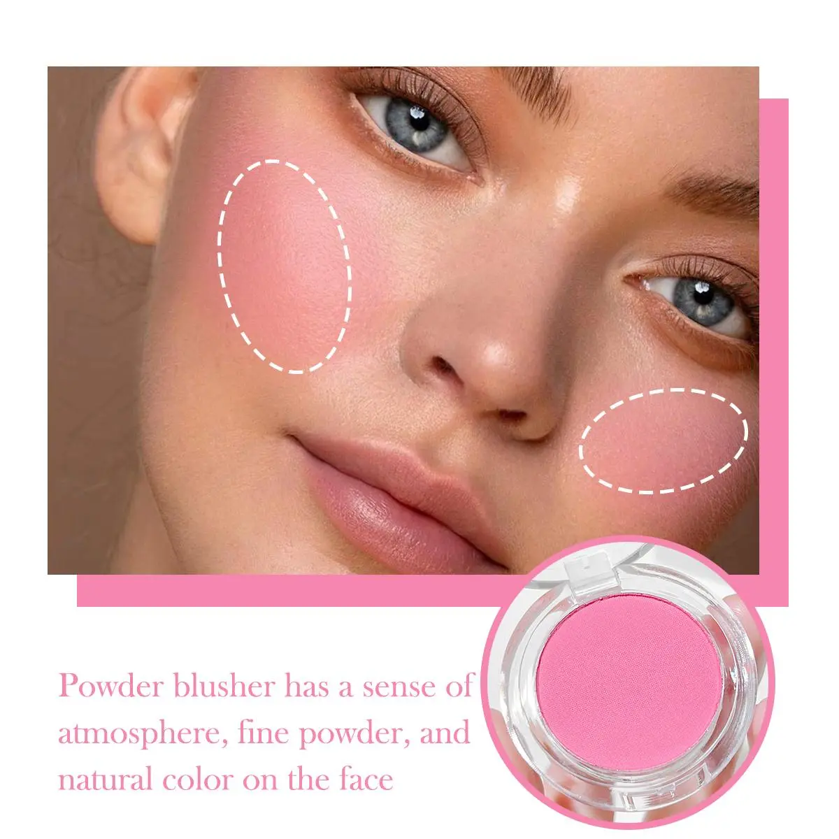 Mini Single Blush Palette, Makeup Cosmetic, Low Saturation Soft Gradient Matte Finish, Natural Fresh Look, Perfect for Beginners, Women's Single Color Blush, Lightweight Natural Look