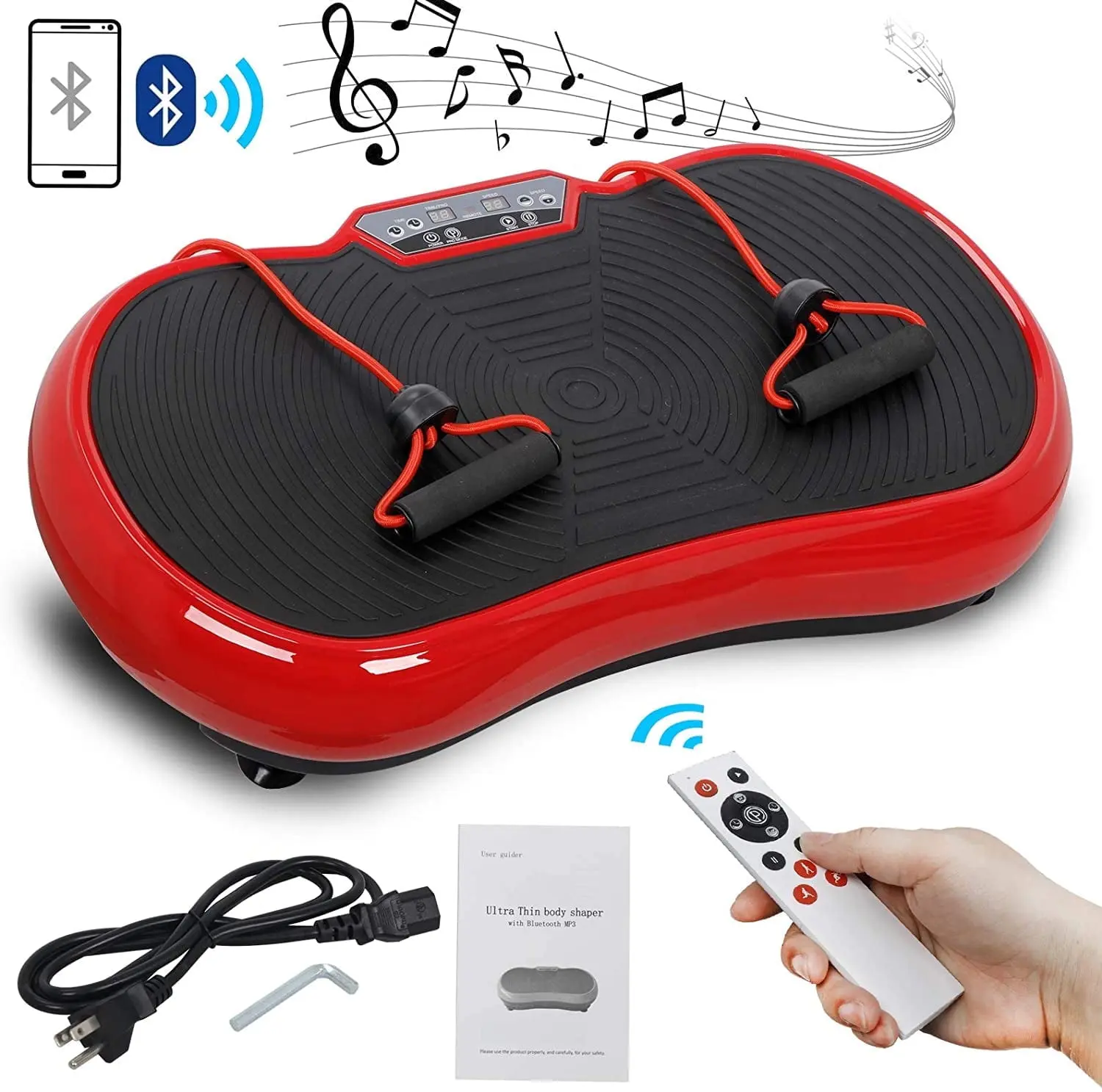 Segawe Vibration Plate Exercise Machine - Bluetooth Sync Enabled, Adjustable Speed, Whole Body Workout, Abs Workout Machine, Red Fitness Equipment,summerwins