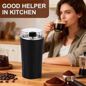 300W Portable One-Press Electric Dry Grinder, 6 Blades Stainless Steel Fast Even Grinding Machine for Herbs, Spices, Nuts and Grains