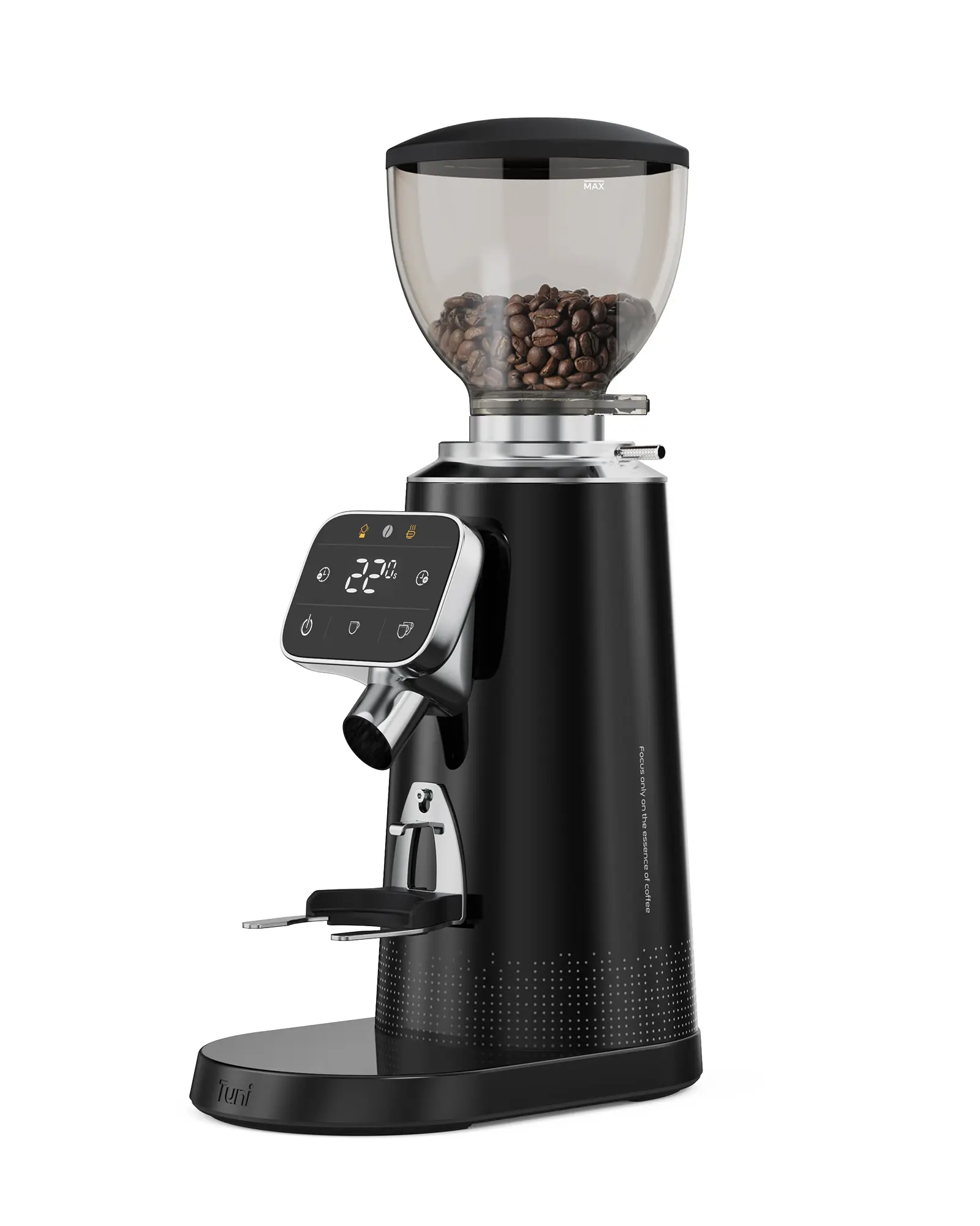 Kursinna G3 Commercial Grade 64mm Stainless Steel Flat Burrs Electric Coffee Grinder, 100 Grind Settings, 260W, 120V US Plug, Single Dose, Touchscreen Display, Anti-Static Tech, All-Metal Stainless Steel Black Body, 120 Volt
